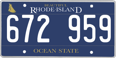 RI license plate 672959