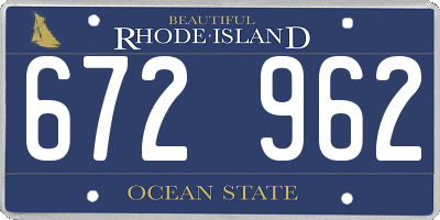 RI license plate 672962