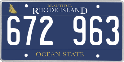 RI license plate 672963