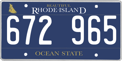 RI license plate 672965