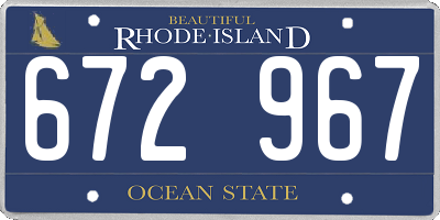 RI license plate 672967