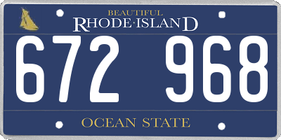 RI license plate 672968