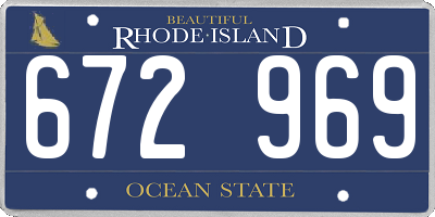 RI license plate 672969