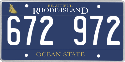 RI license plate 672972