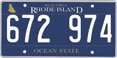 RI license plate 672974