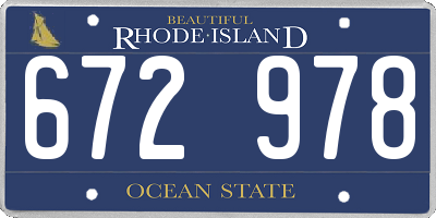 RI license plate 672978