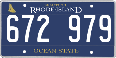 RI license plate 672979