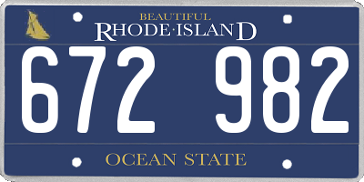 RI license plate 672982