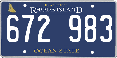 RI license plate 672983