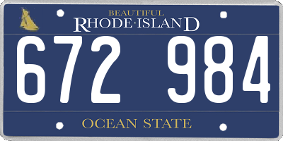 RI license plate 672984