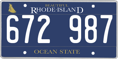RI license plate 672987