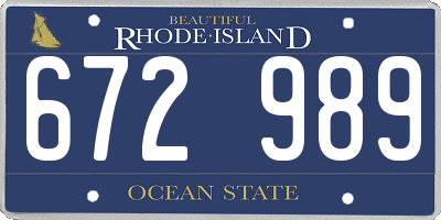 RI license plate 672989