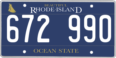 RI license plate 672990