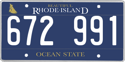 RI license plate 672991