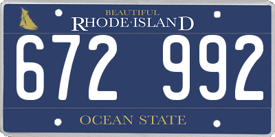 RI license plate 672992