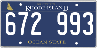 RI license plate 672993