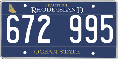 RI license plate 672995