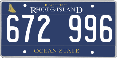 RI license plate 672996
