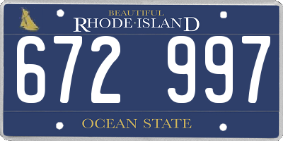 RI license plate 672997
