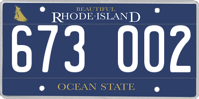RI license plate 673002