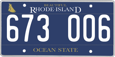 RI license plate 673006