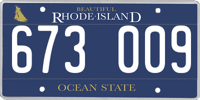 RI license plate 673009