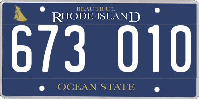 RI license plate 673010