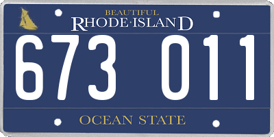 RI license plate 673011