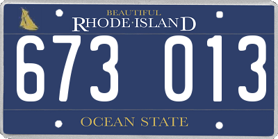 RI license plate 673013