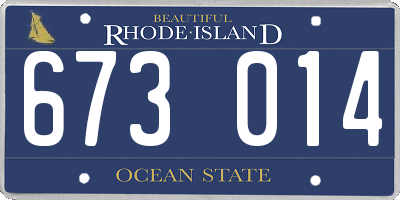 RI license plate 673014