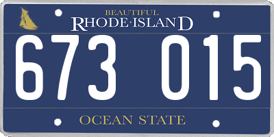 RI license plate 673015