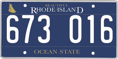 RI license plate 673016
