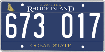 RI license plate 673017