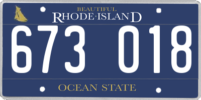 RI license plate 673018