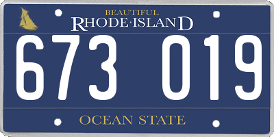 RI license plate 673019