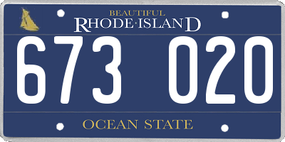 RI license plate 673020
