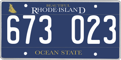 RI license plate 673023