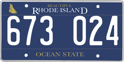 RI license plate 673024