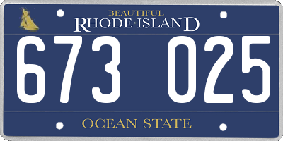 RI license plate 673025