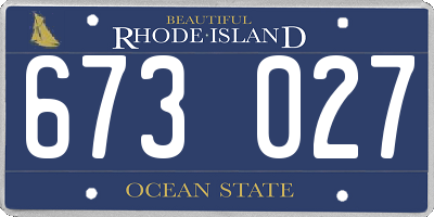 RI license plate 673027