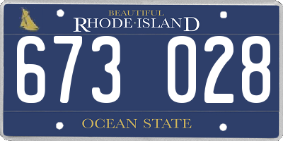 RI license plate 673028