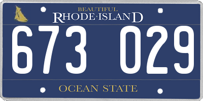 RI license plate 673029