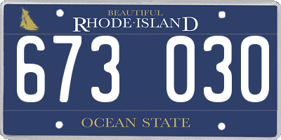 RI license plate 673030