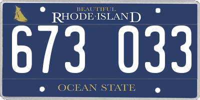 RI license plate 673033