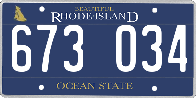 RI license plate 673034