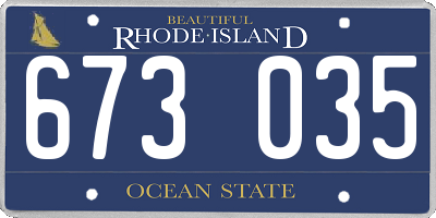 RI license plate 673035