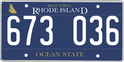 RI license plate 673036