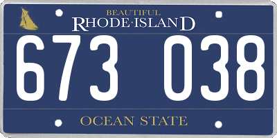 RI license plate 673038