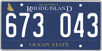 RI license plate 673043