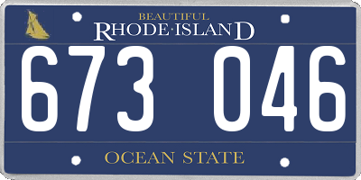 RI license plate 673046